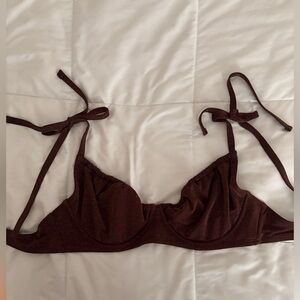 Abercrombie and fitch brown shimmer bikini top